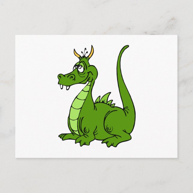 Cartão Postal Dragão Verde Idiota (Frente)