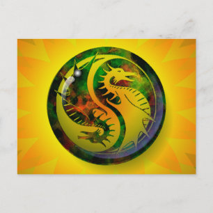 Cartão Postal Dragão Yin Yang