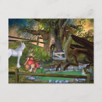 Dragon Elf Fairy Unicorn Fantasy Landscape