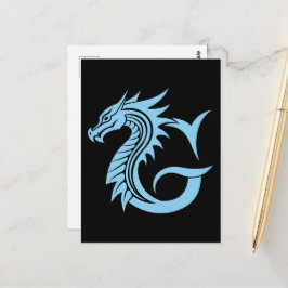 Cartão Postal Dragon Styled Letter G, Dragon Alphabet, Monogram
