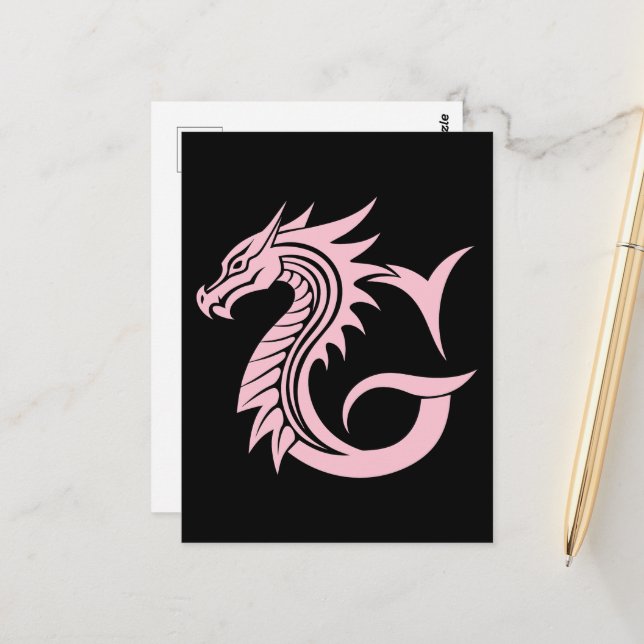 Cartão Postal Dragon Styled Letter G, Dragon Alphabet, Monogram (Frente/Verso In Situ)