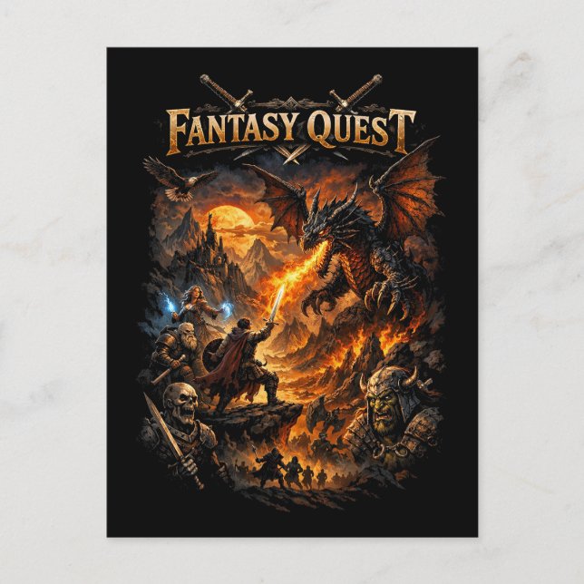 Cartão Postal Dragonfire Quest (Frente)