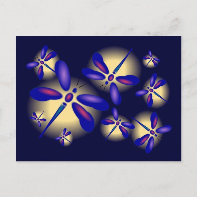 Cartão postal Dragonfly Art 3D (Frente)