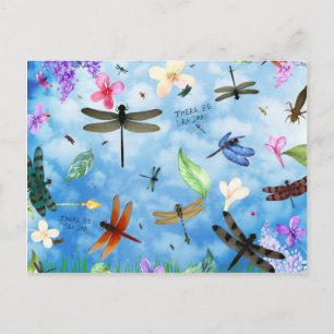 Cartão Postal dragonfly art nola kelsey