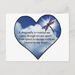 Cartão Postal Dragonfly Heart Poem