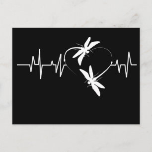 Cartão Postal Dragonfly Lover Gift Dragonfly Heartbeat Engraçad