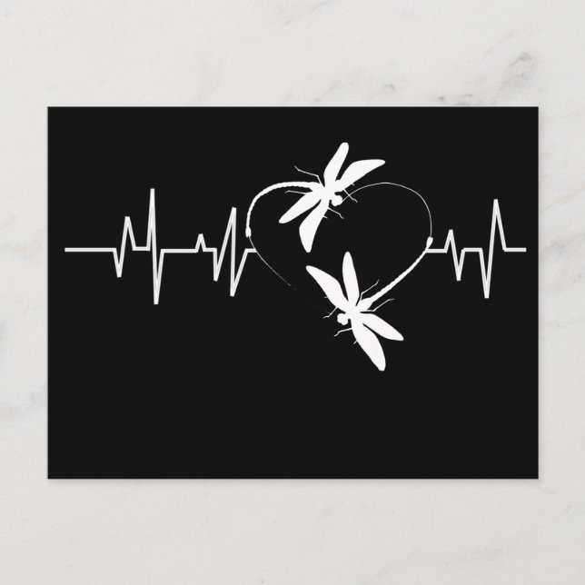Cartão Postal Dragonfly Lover Gift| Dragonfly Heartbeat Engraçad (Frente)