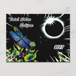 Cartão Postal Dragonfly Observing the Total Solar Eclipse 2017
