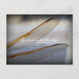 Cartão Postal Dragonfly Wings Macro com citação de Shakespeare