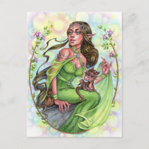 Cartão Postal Dragoning Postcard Elves Fairytale Fantasy
