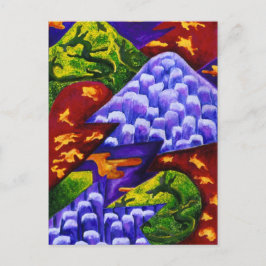 Cartão Postal Dragonland, Dragões Verdes Abstrato, Montanhas Azu