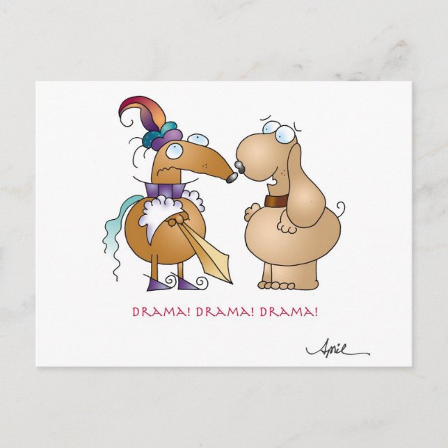 Cartão Postal DRAMA! DRAMA! DRAMA! Cartão-postal de desenho anim (Frente)