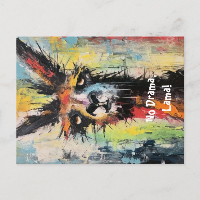 Cartão Postal Drama Lama Personalisierbar Funky Hipster Niedlich (Frente)