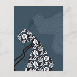 Cartão Postal Dramatic Silhouette Elegant Glam Fashion Art