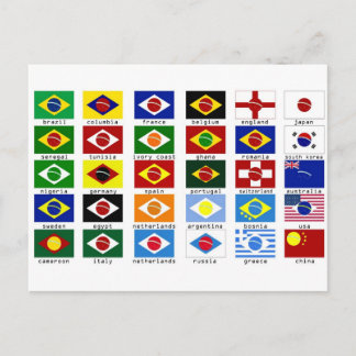 Cartão Postal drapeaux pour la coupe du monde au brésil