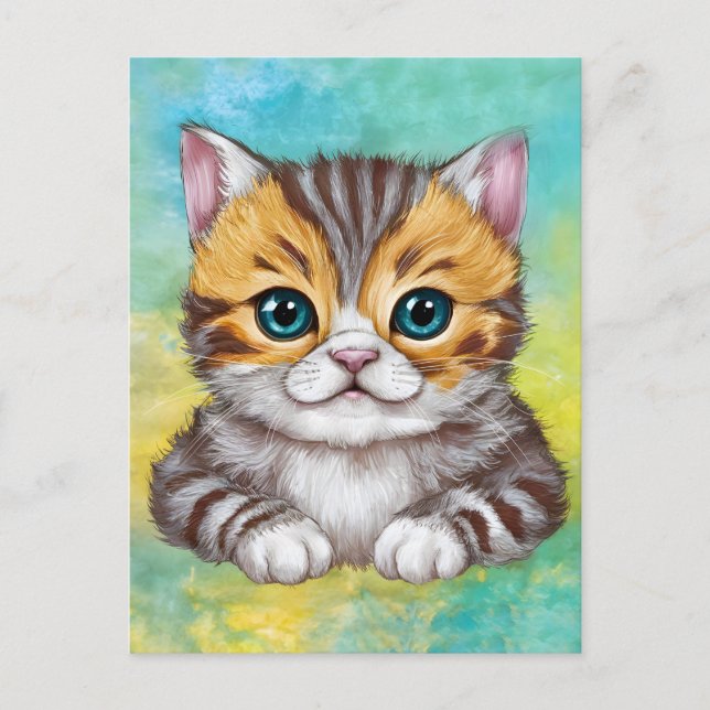 Cartão Postal Drawing Cat (Frente)