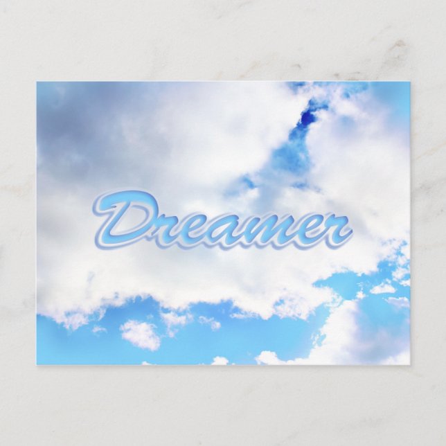 Cartão Postal Dreamer Puffy White Clouds e Blue Sky (Frente)