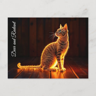 Cartão Postal Dreamine feline gold cat retrata lindos animais de