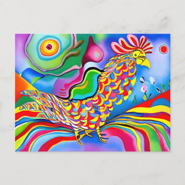Cartão Postal "Dreamscape Bird". Um abstrato surreal (Frente)