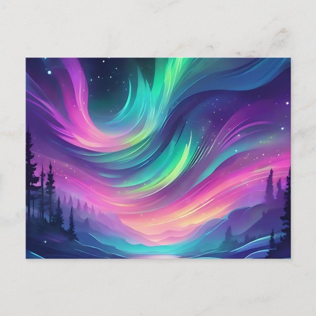 Cartão Postal Dreamy Aurora Borealis (Frente)
