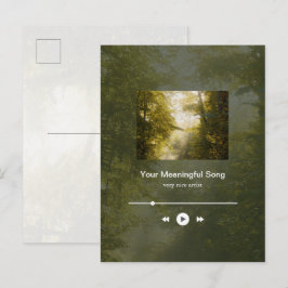 Cartão Postal Dreamy golden park art photo Music Player