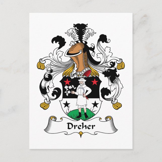 Cartão Postal Dreher Family Crest (Frente)