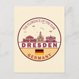 Cartão Postal Dresden Germany City Skyline Emblem