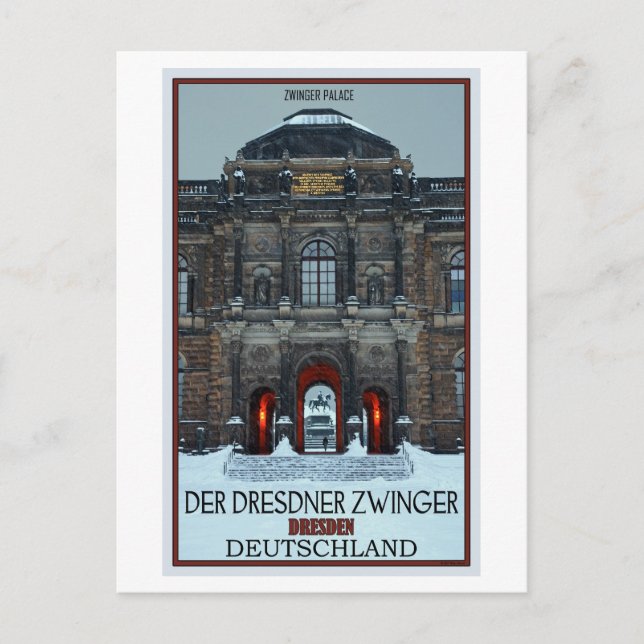Cartão Postal Dresden - Palácio Zwinger Winter P (Frente)