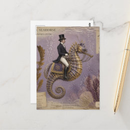 Cartão Postal Dressage num Cavalo-Marinho