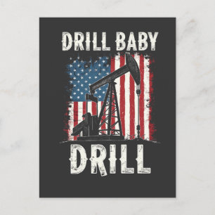 Cartão Postal Drill Baby Drill American Trump Energy Economy