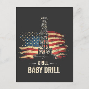 Cartão Postal Drill Baby Drill American Trump Energy Economy