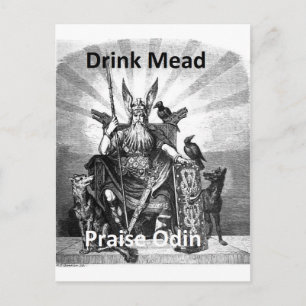 Cartão Postal Drink Mead - Praise Odin