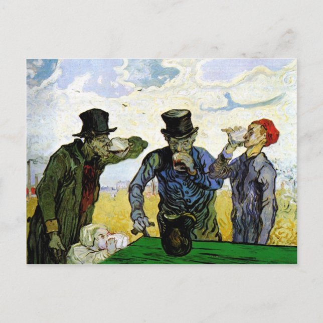 Cartão Postal Drinkers por Vincent van Gogh 1890 (Frente)