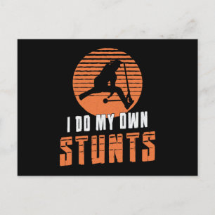 Cartão Postal Driver De patinete Eu Faço Minhas Próprias acrobac
