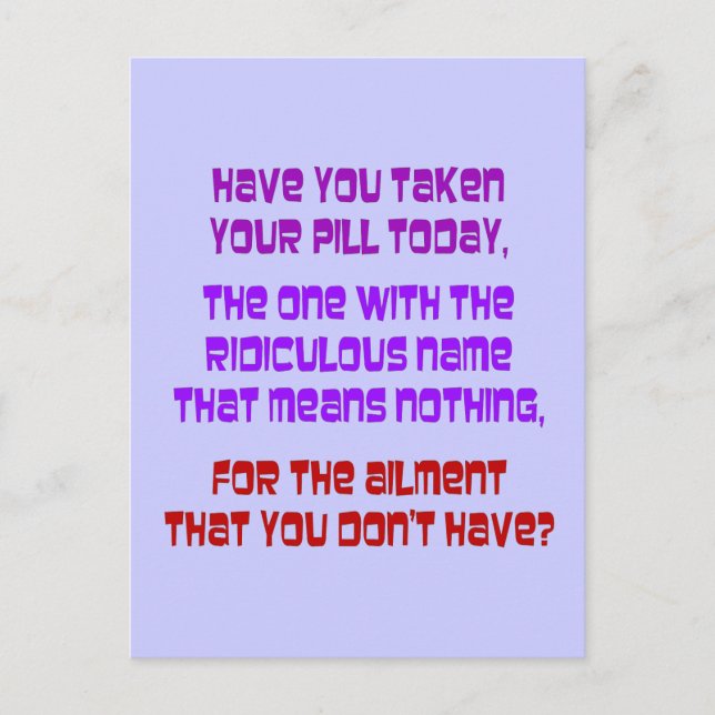 Cartão Postal Drogas legais (Frente)