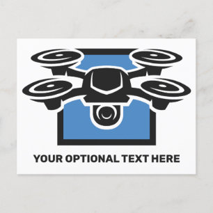 Cartão Postal Drone de Texto Personalizado