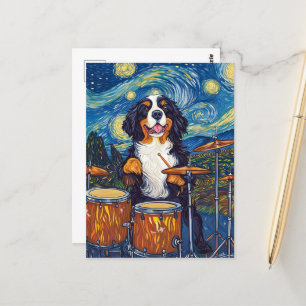 Cartão Postal Drummer Cachorro da Montanha Bernese