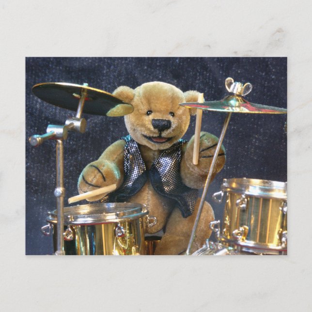 Cartão Postal Drummer Dinky Bears (Frente)