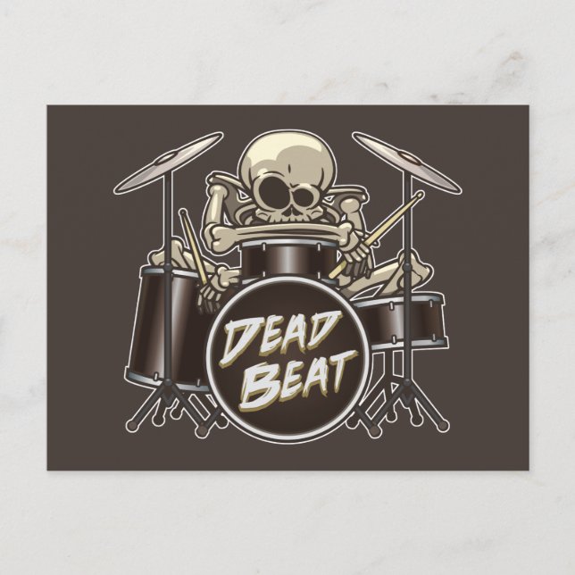 Cartão Postal Drummer Skeleton engraçado (Frente)