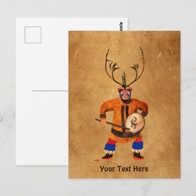 Cartão Postal Drumming Shaman (Frente/Verso)