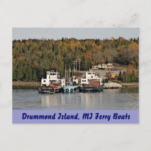 Cartão Postal Drummond Island Michigan Ferry Boats