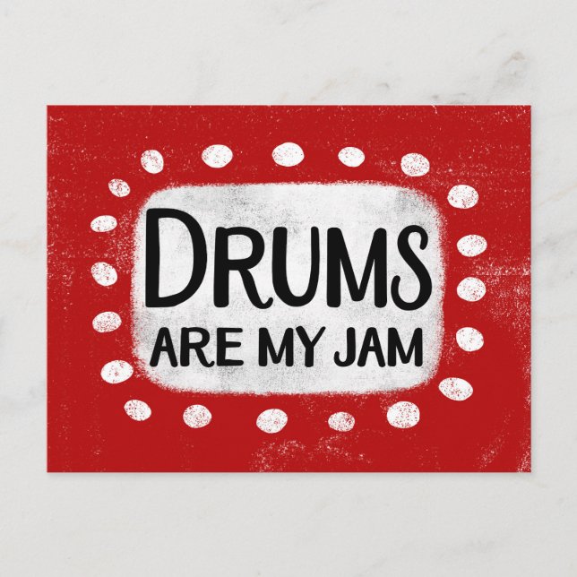 Cartão postal Drums Are My Jam (Frente)