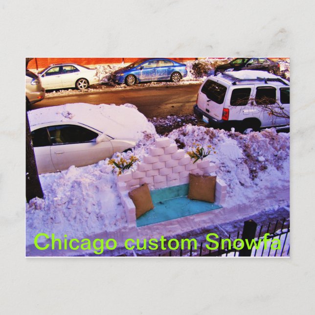 Cartão Postal DSCF3081, Snowfa personalizada de Chicago (Frente)
