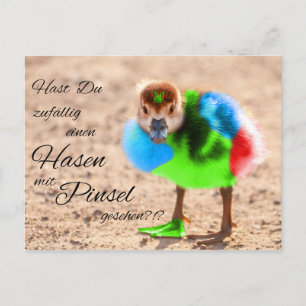 Cartão Postal Du zufällig einen Hasen mit Pinsel gesen?