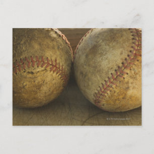 Cartão Postal Duas bolas de basebol antigas