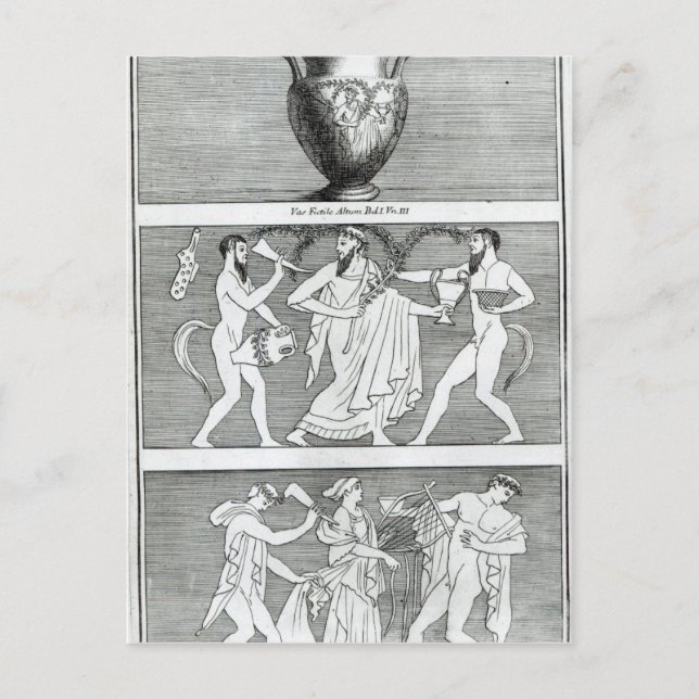 Cartão Postal Duas Cenas de um Vaso Etrusco (Frente)