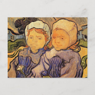 Cartão Postal Duas Crianças, Van Gogh, Arte Impressionista Vinta