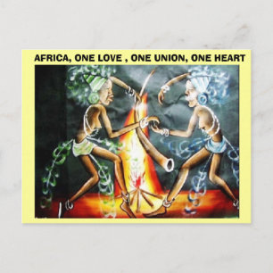 Cartão Postal duas dançarinas, ÁFRICA, UM AMOR, UM SINDICATO..