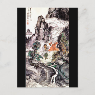 Cartão Postal Duas Divinidades Dançando c. Pintura Japonesa 192