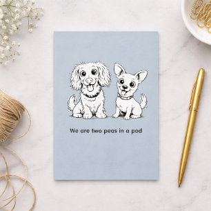 Cartão Postal Duas Ervilhas Em Uma Vagem Cachorros Engraçados